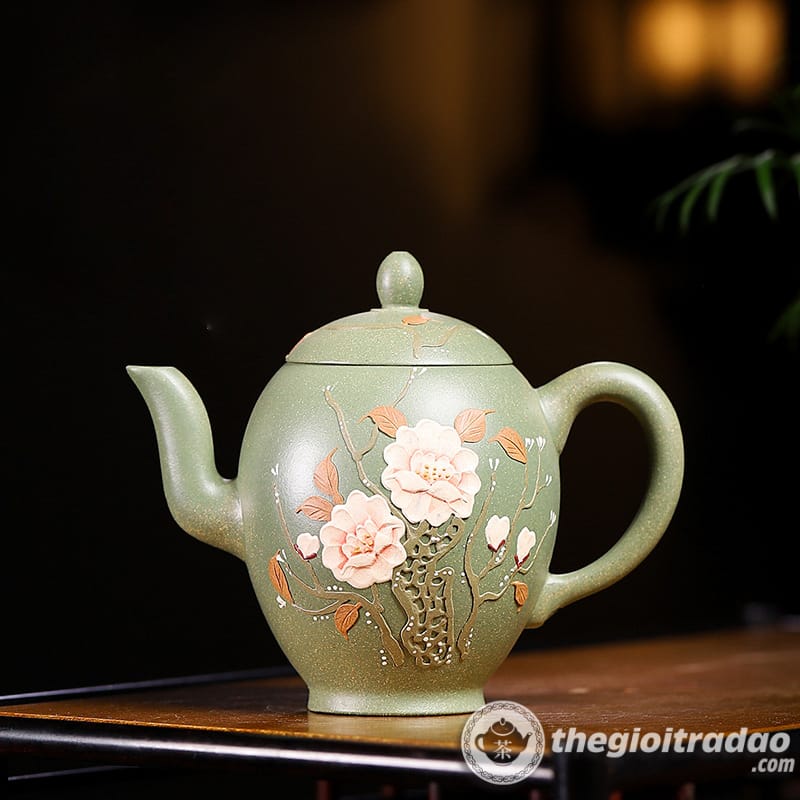 Ấm Tử Sa Mỹ Nhân Kiên Hoa Mẫu Đơn Đậu Thanh Nê 200ml 19 am tu sa my nhan kien dau thanh ne 200ml--14