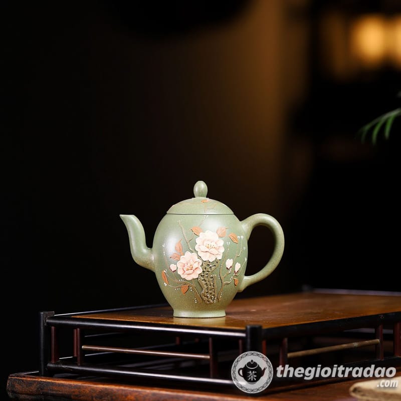 Ấm Tử Sa Mỹ Nhân Kiên Hoa Mẫu Đơn Đậu Thanh Nê 200ml 10 am tu sa my nhan kien dau thanh ne 200ml--8