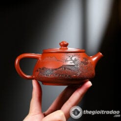 Ấm Tử Sa Thạch Biều Khắc Hội Đại Hồng Bào 230ml 6 am tu sa thach bieu khac hoi dai hong bao 230ml-