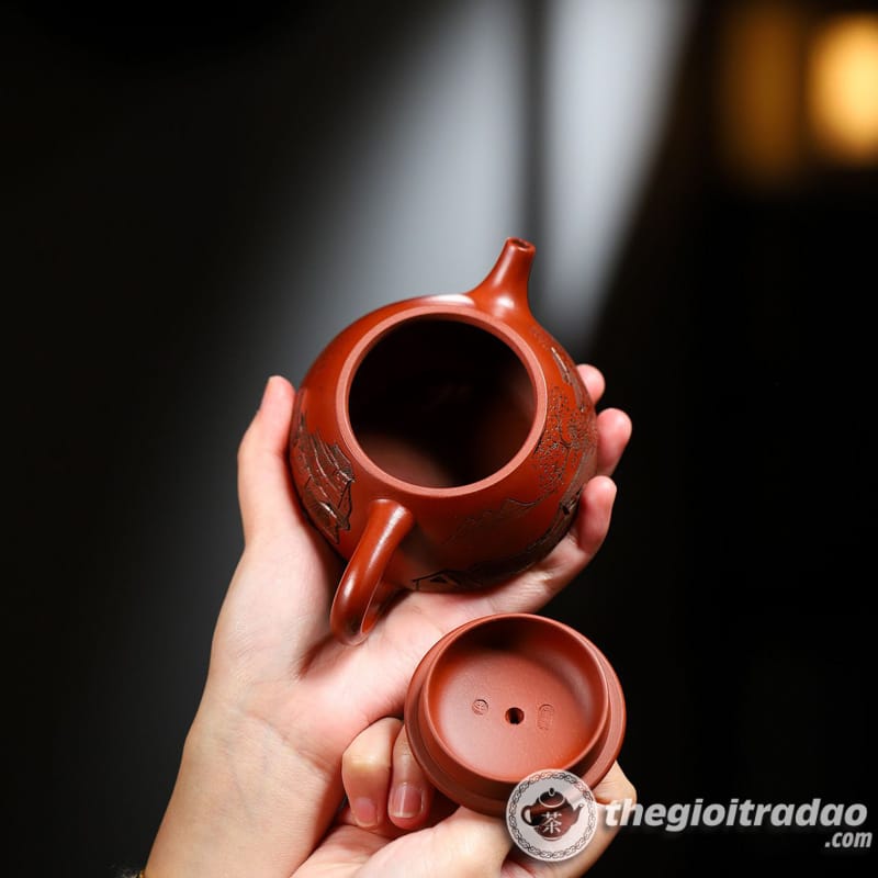Ấm Tử Sa Thạch Biều Khắc Hội Đại Hồng Bào 230ml 16 am tu sa thach bieu khac hoi dai hong bao 230ml--11