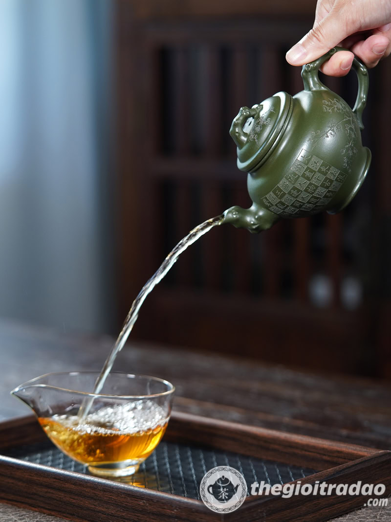 Ấm Tử Sa Nghi Hưng Báo Xuân Lục Nê 350ml 19 am tu sa bao xuan luc ne 350ml 14