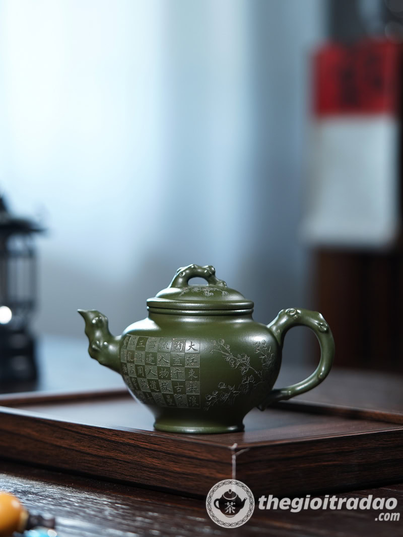 Ấm Tử Sa Nghi Hưng Báo Xuân Lục Nê 350ml 10 am tu sa bao xuan luc ne 350ml--3