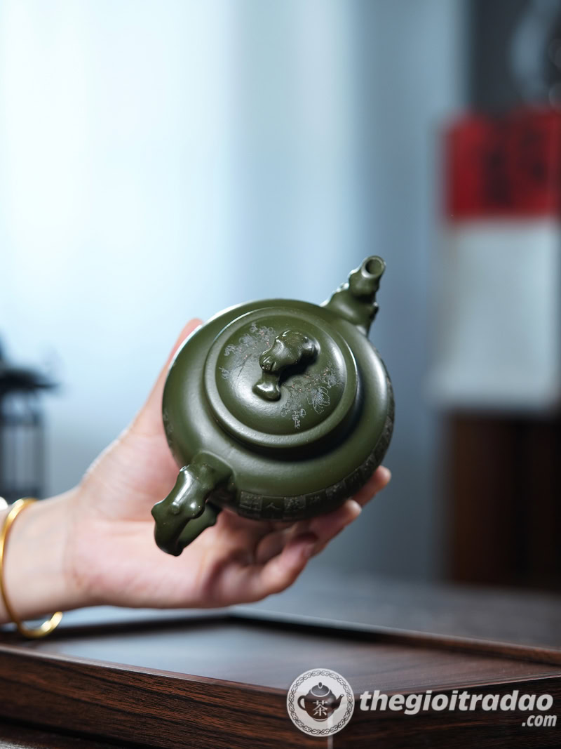 Ấm Tử Sa Nghi Hưng Báo Xuân Lục Nê 350ml 14 am tu sa bao xuan luc ne 350ml--7