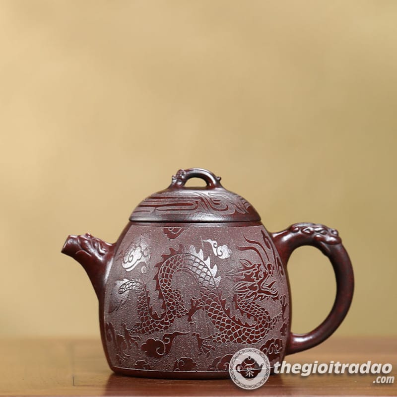 Ấm Tử Sa Long Tần Quyền Cô Đồng Nê 400ml 16 am tu sa long tan quyen co dong ne 400ml--8