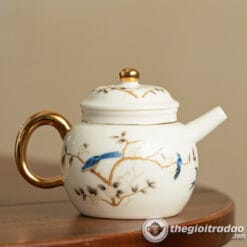 Ấm Trà Sứ Cảnh Đức Vẽ Tay Chim Hoàng Anh 170ml 5 Am tra su canh duc ve tay chim hoang anh 170ml-