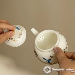 Ấm Trà Sứ Cảnh Đức Vẽ Tay Chim Hoàng Anh 170ml 7 Am tra su canh duc ve tay chim hoang anh 170ml--14