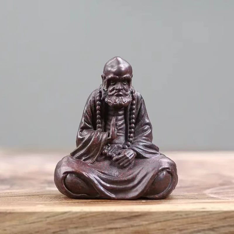 Tượng Ngài Đạt Ma Sư Tổ Ngồi Thiền Gốm Tử Sa 15 tuong dat ma su to ngoi thien gom tu sa, trang tri tra dao--8