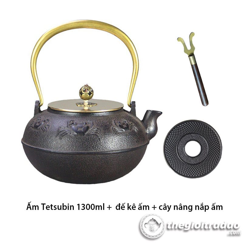 Bộ Bếp Điện Ấm Gang Tetsubin Quai Đồng Đun Nước Pha Trà 16 Bo bep dien am gang tetsubin quai dong dun nuoc pha tra--8