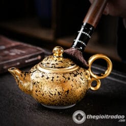 Ấm Trà Thiên Mục Vàng 24K Song Hoàn Du Trích 250ml 5 am tra thien muc vang 24k song hoan du trich 250ml--4