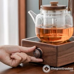 Bộ Bếp Đun Nước Pha Trà Thủy Tinh Bọc Gỗ Óc Chó 900ml 8 bo bep dien dun nuoc pha tra thuy tinh op go oc cho 900ml2024--7