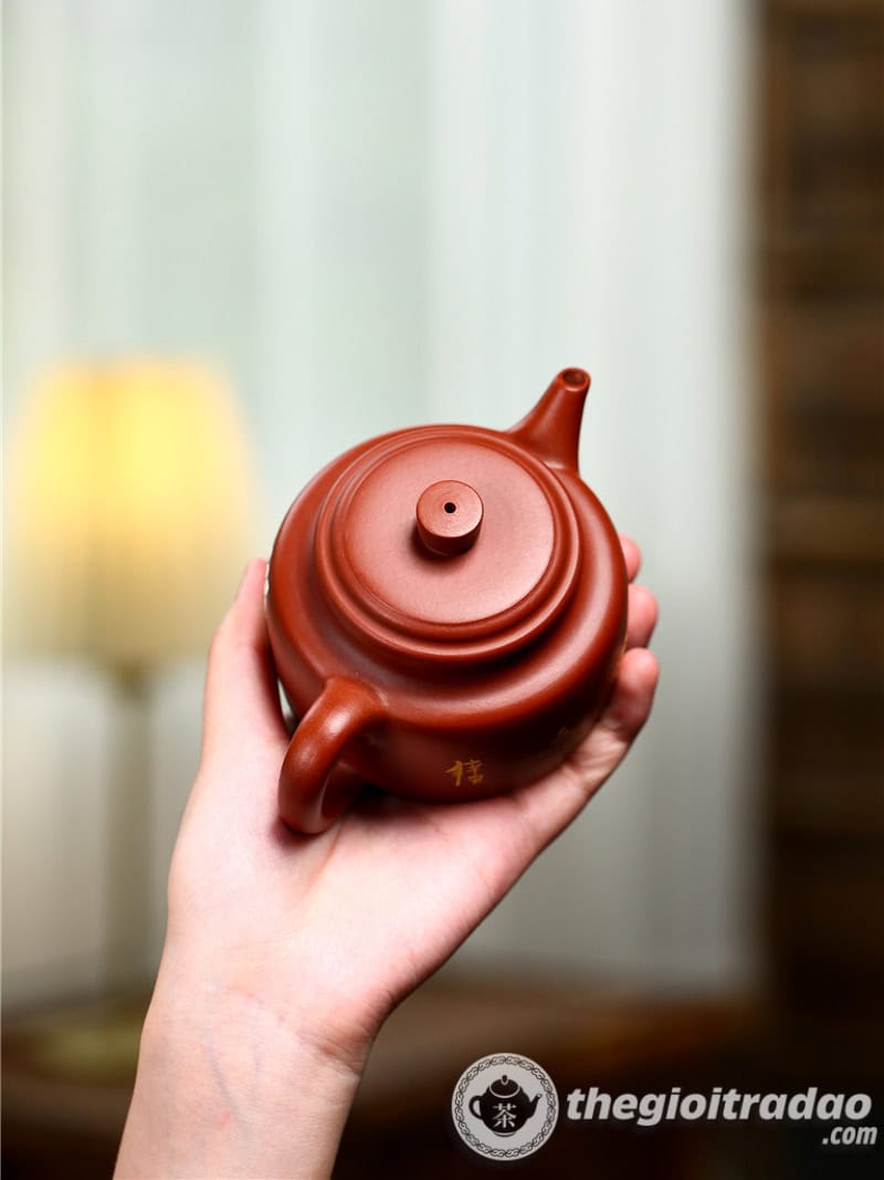 Ấm Tử Sa Đức Chung Hoa Sen Đại Hồng Bào 200ml 15 am tu sa duc chung hoa sen dai hong bao 200ml2024--13