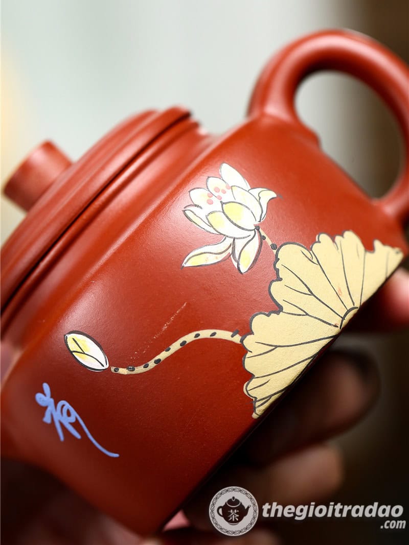 Ấm Tử Sa Đức Chung Hoa Sen Đại Hồng Bào 200ml 17 am tu sa duc chung hoa sen dai hong bao 200ml2024--17