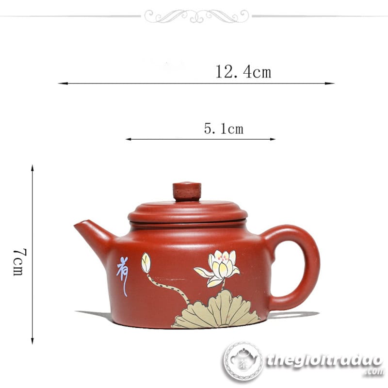 Ấm Tử Sa Đức Chung Hoa Sen Đại Hồng Bào 200ml 21 am tu sa duc chung hoa sen dai hong bao 200ml2024--5