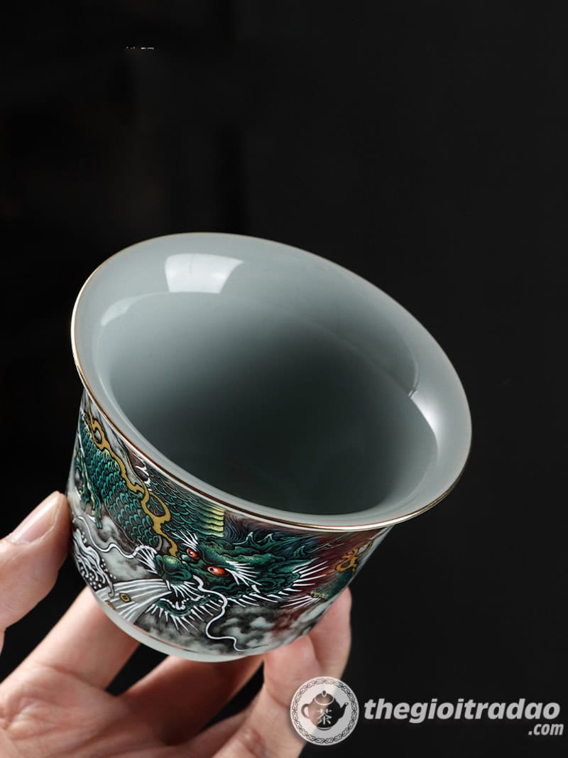 Chen khai pha tra thanh long su trang men 220ml-17