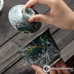 Chén Khải Pha Trà Thanh Long Sứ Tráng Men 220ml 7 Chen khai pha tra thanh long su trang men 220ml 8