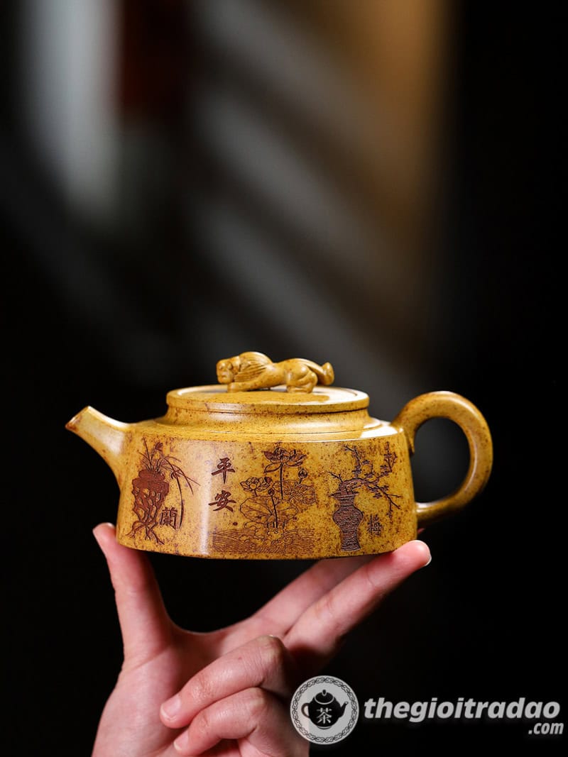 Ấm Tử Sa Bát Phương Đoạn Nê Nung Củi 270ml 16 am tu sa bat phuong doan ne nung cui 270ml-12