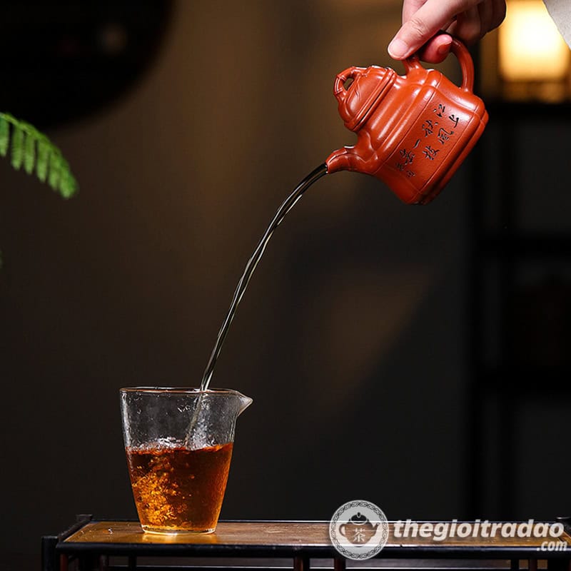 Ấm Tử Sa Tứ Phương Trúc Đỉnh Đại Hồng Bào 300ml 25 am tu sa tu phuong truc dinh dai hong bao 300ml-25