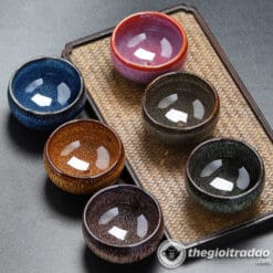 Bộ 6 Chén Uống Trà Thiên Mục Hỏa Biến 90ml 7 bo 6 chen uong tra thien muc hoa bien 90ml-2