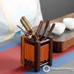 Bộ Dụng Cụ Pha Trà Đạo Gỗ Mun Dáng Vuông Đẹp 8 bo dung cu pha tra dao go mun dang vuong ben dep-4
