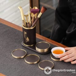 Bộ Dụng Cụ Pha Trà Kèm Lót Chén Bọc Đồng Cao Cấp 8 bo dung cu pha tra kem lot chen boc dong cao cap-5