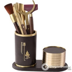 Bộ Dụng Cụ Pha Trà Kèm Lót Chén Bọc Đồng Cao Cấp 9 bo dung cu pha tra kem lot chen boc dong cao cap-6