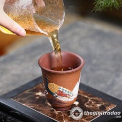 Chén Uống Trà Tử Sa, Vẽ Tay Họa Tiết Thủ Công 160ml 7 chen uong tra tu sa, ve tay hoa tiet thu cong 160ml-16