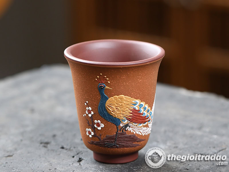 Chén Uống Trà Tử Sa, Vẽ Tay Họa Tiết Thủ Công 160ml 16 chen uong tra tu sa, ve tay hoa tiet thu cong 160ml-17