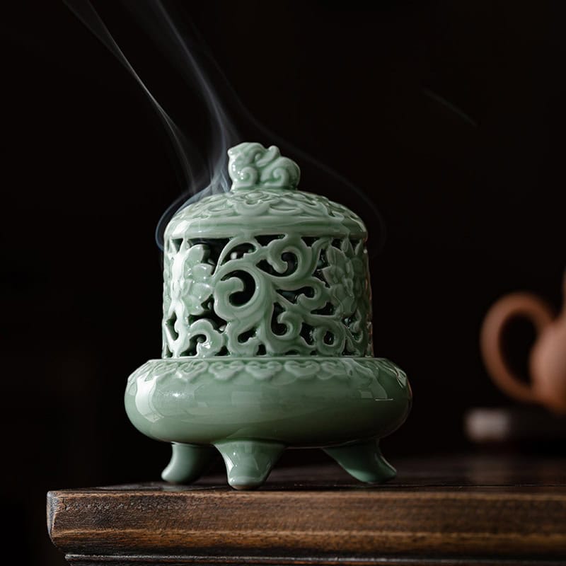 Lư Xông Trầm Tam Túc Đỉnh, Gốm Sứ Cảnh Đức Cao Cấp 21 lu xong tram tam tuc dinh, gom su canh duc cao cap-18