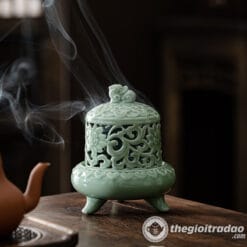 Lư Xông Trầm Tam Túc Đỉnh, Gốm Sứ Cảnh Đức Cao Cấp 8 lu xong tram tam tuc dinh, gom su canh duc cao cap