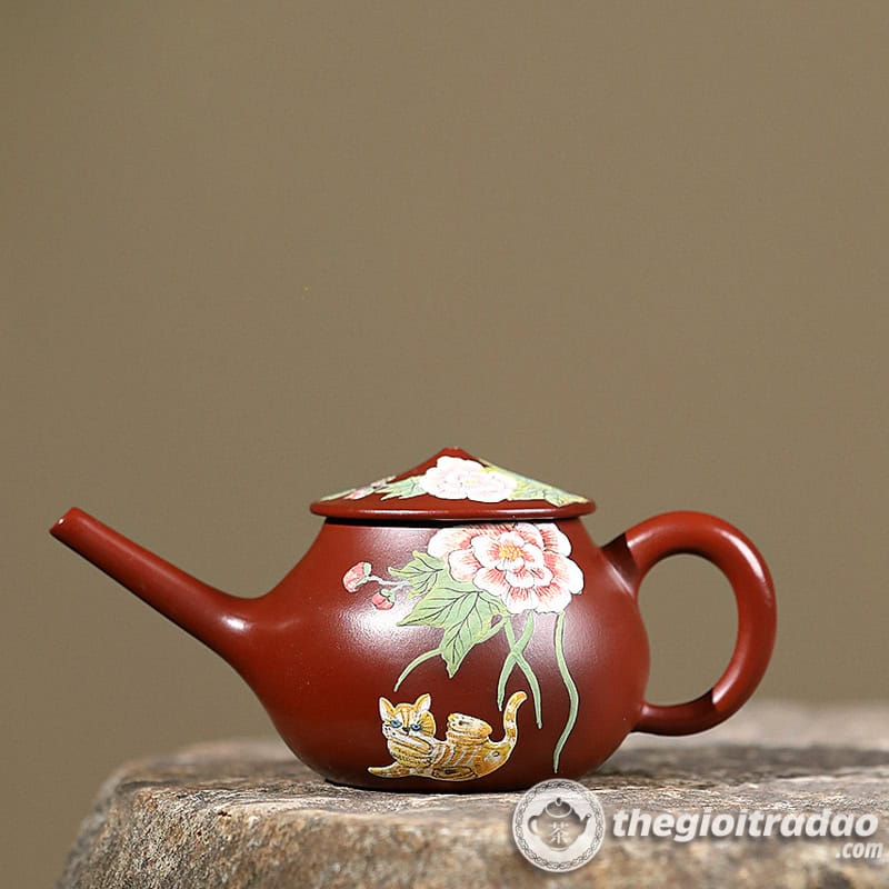 Ấm Tử Sa Ngư Ông Đại Hồng Bào 140ml 1 am tu sa ngu ong dai hong bao 140ml