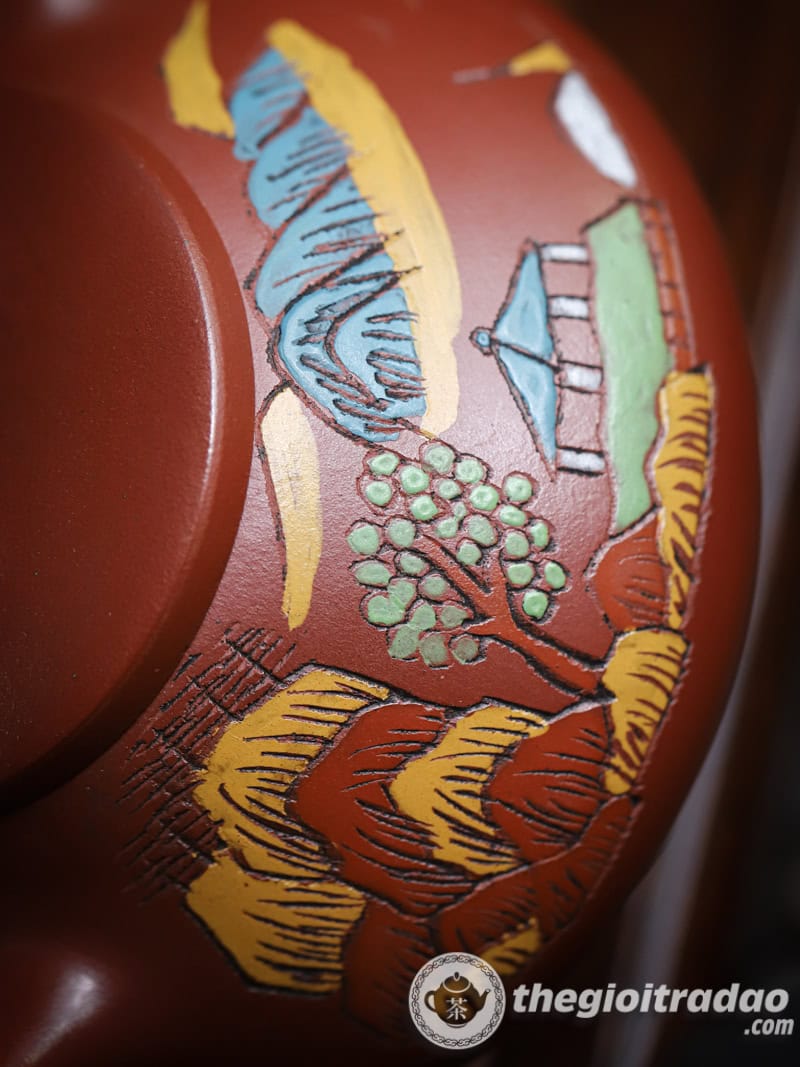 Ấm Tử Sa Thạch Biều Sơn Cảnh Đại Hồng Bào 200ml 19 am tu sa thach bieu son canh dai hong bao 200ml-11