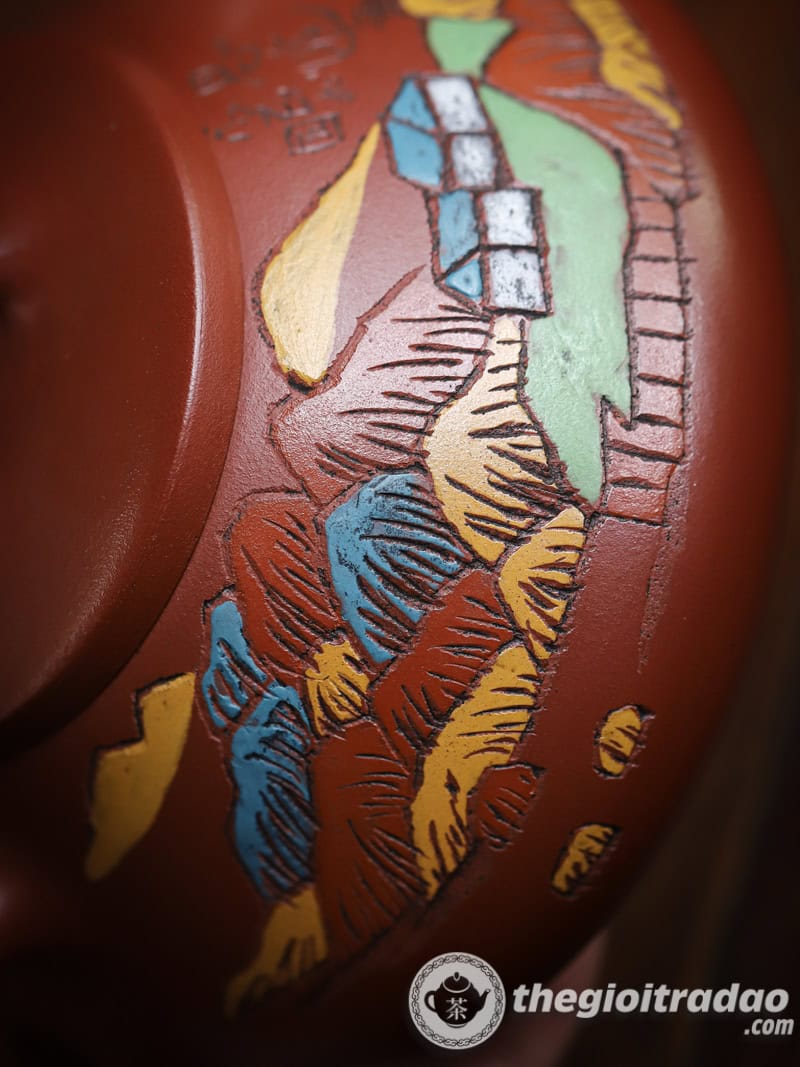 Ấm Tử Sa Thạch Biều Sơn Cảnh Đại Hồng Bào 200ml 20 am tu sa thach bieu son canh dai hong bao 200ml-12