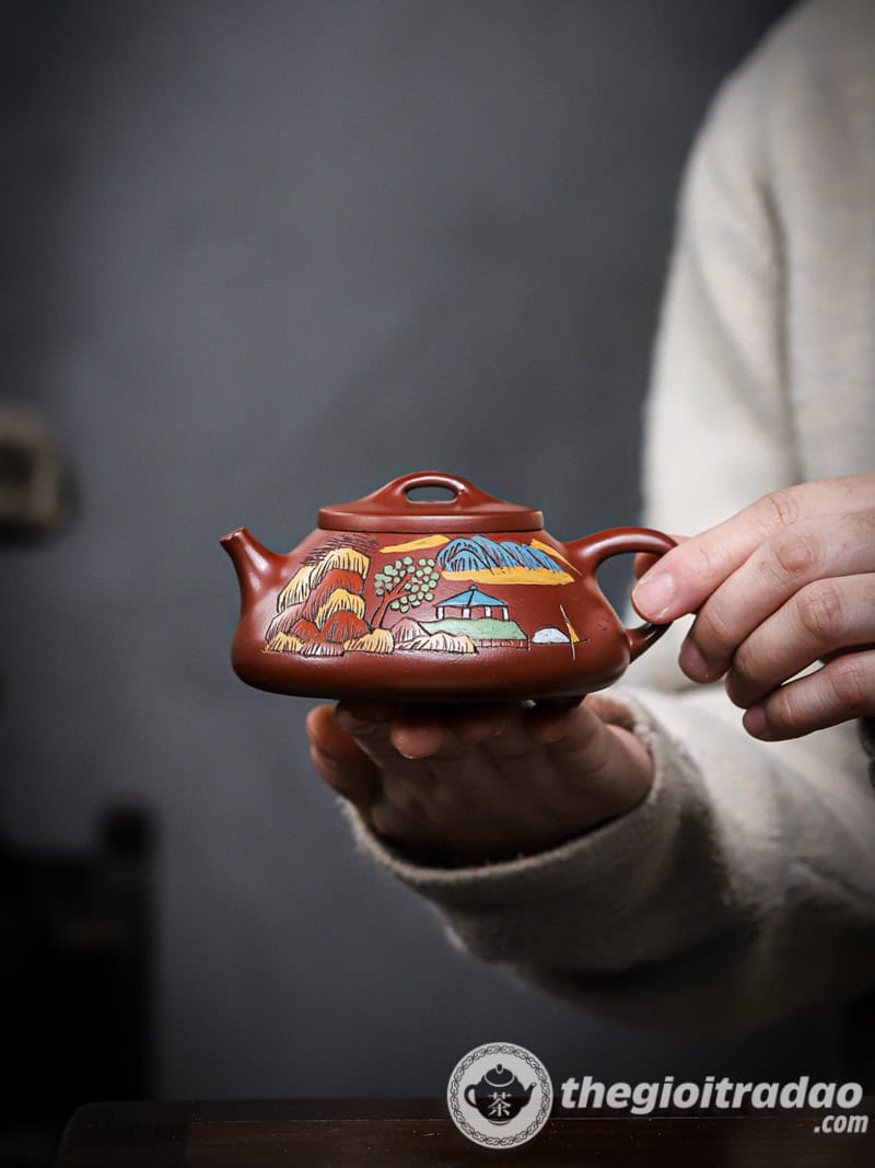 Ấm Tử Sa Thạch Biều Sơn Cảnh Đại Hồng Bào 200ml 10 am tu sa thach bieu son canh dai hong bao 200ml-17