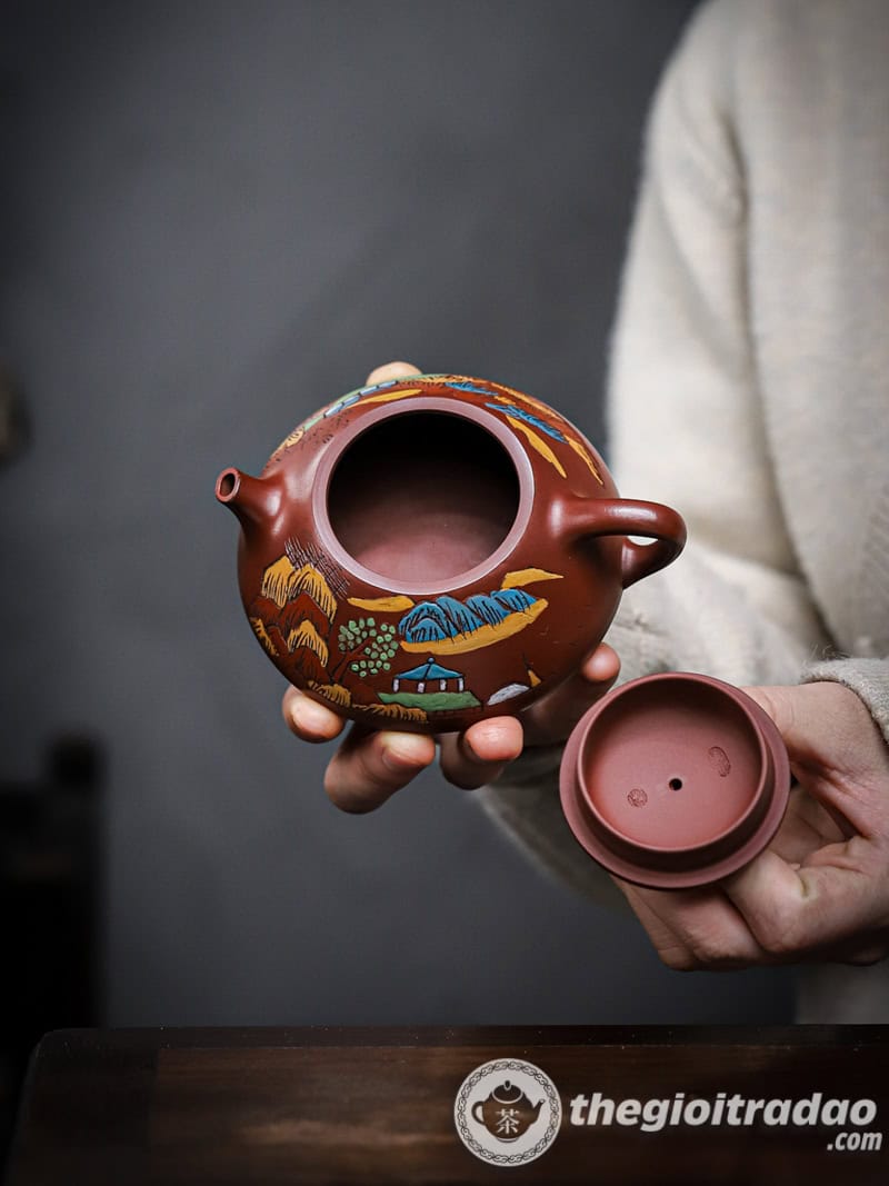 Ấm Tử Sa Thạch Biều Sơn Cảnh Đại Hồng Bào 200ml 14 am tu sa thach bieu son canh dai hong bao 200ml-19