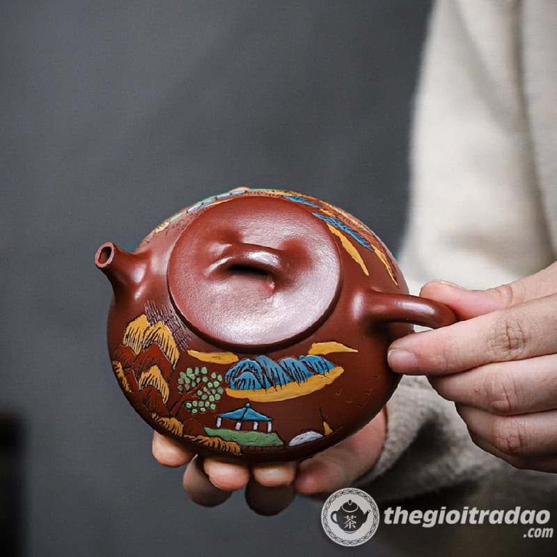 Ấm Tử Sa Thạch Biều Sơn Cảnh Đại Hồng Bào 200ml 3 am tu sa thach bieu son canh dai hong bao 200ml-3