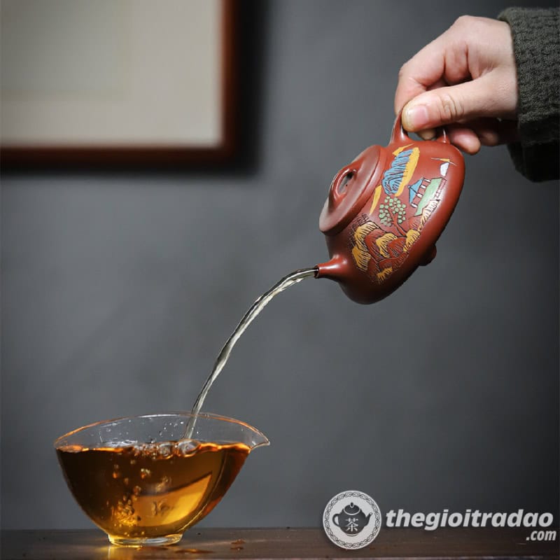 Ấm Tử Sa Thạch Biều Sơn Cảnh Đại Hồng Bào 200ml 4 am tu sa thach bieu son canh dai hong bao 200ml-4