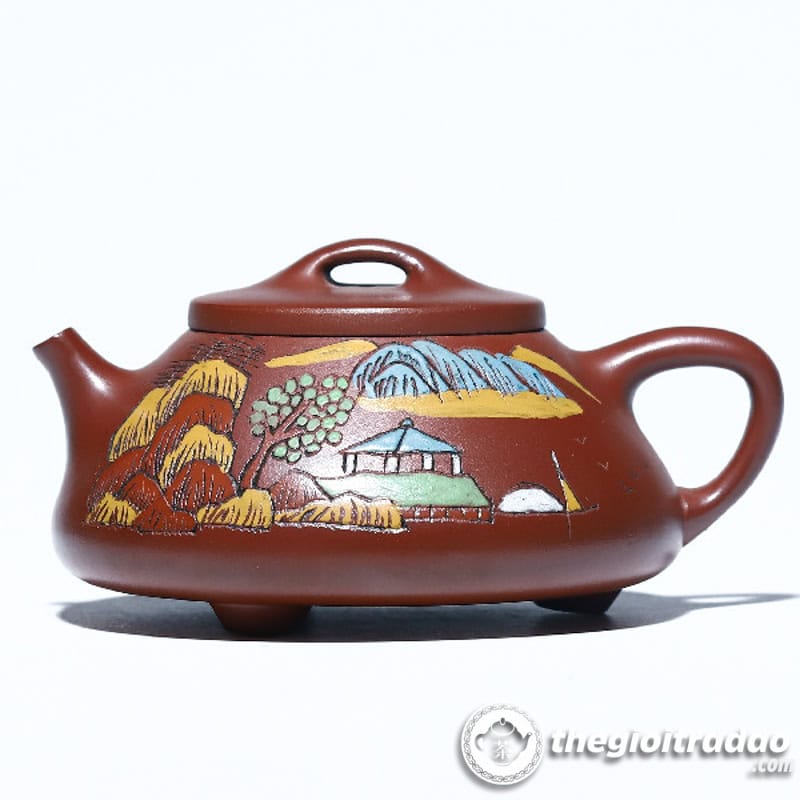 Ấm Tử Sa Thạch Biều Sơn Cảnh Đại Hồng Bào 200ml 5 am tu sa thach bieu son canh dai hong bao 200ml-5