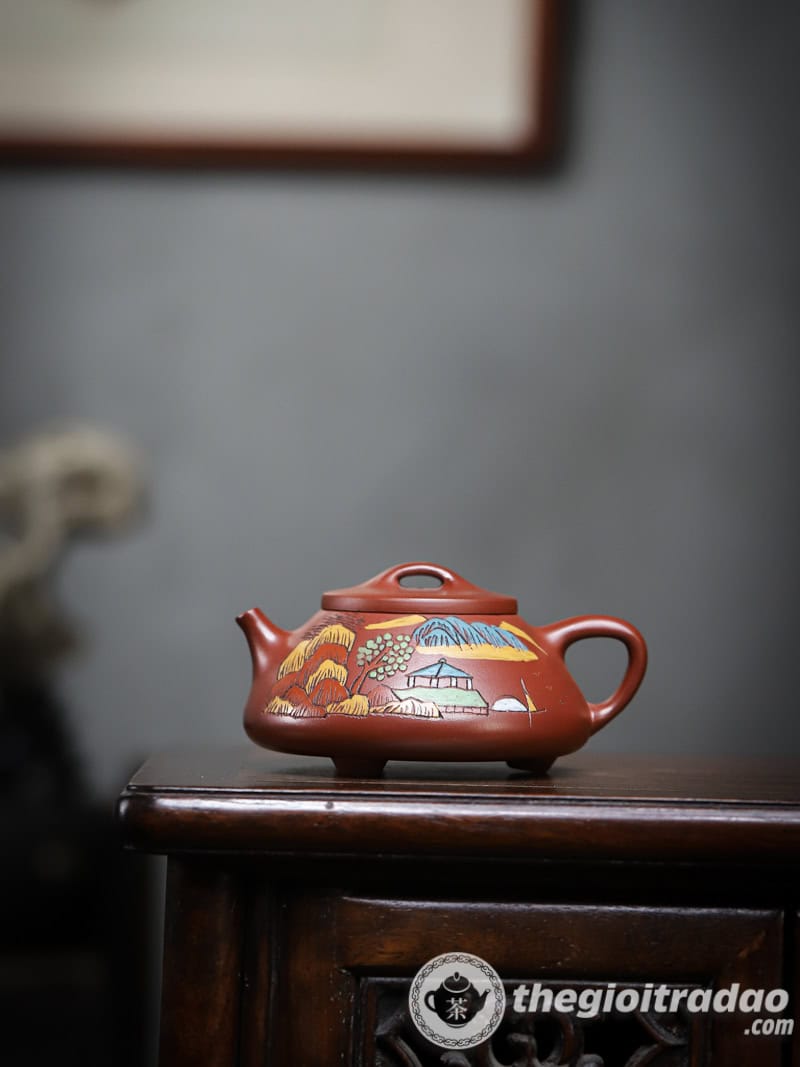 Ấm Tử Sa Thạch Biều Sơn Cảnh Đại Hồng Bào 200ml 12 am tu sa thach bieu son canh dai hong bao 200ml-6