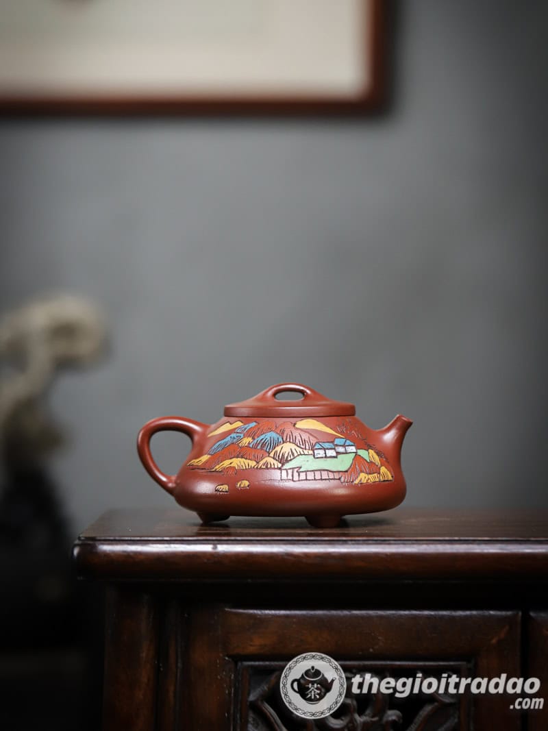 Ấm Tử Sa Thạch Biều Sơn Cảnh Đại Hồng Bào 200ml 13 am tu sa thach bieu son canh dai hong bao 200ml-7