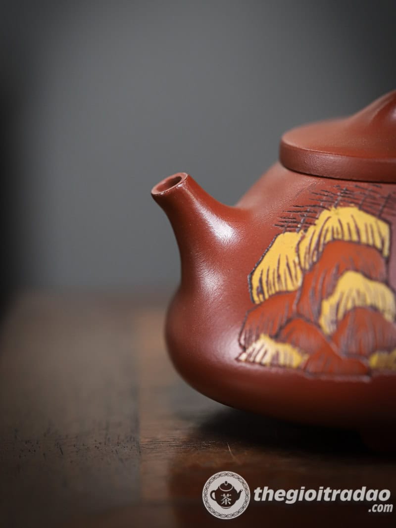 Ấm Tử Sa Thạch Biều Sơn Cảnh Đại Hồng Bào 200ml 16 am tu sa thach bieu son canh dai hong bao 200ml-8