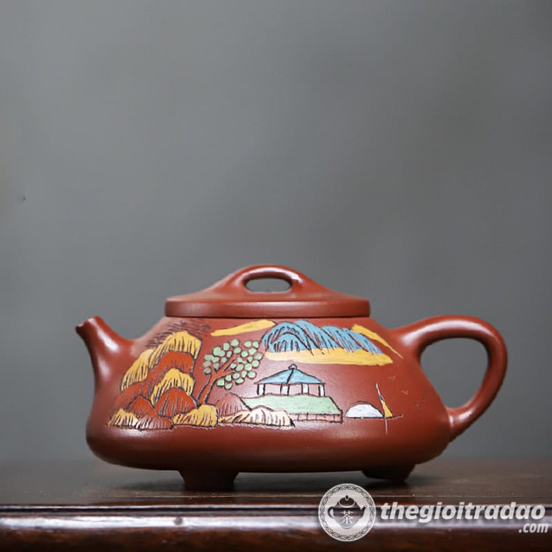 Ấm Tử Sa Thạch Biều Sơn Cảnh Đại Hồng Bào 200ml 1 am tu sa thach bieu son canh dai hong bao 200ml