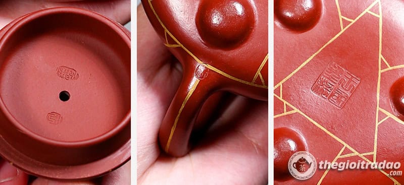 Ấm Tử Sa Thạch Biều Vẽ Vàng Đại Hồng Bào 200ml 15 am tu sa thach bieu ve vang dai hong bao 200ml-10