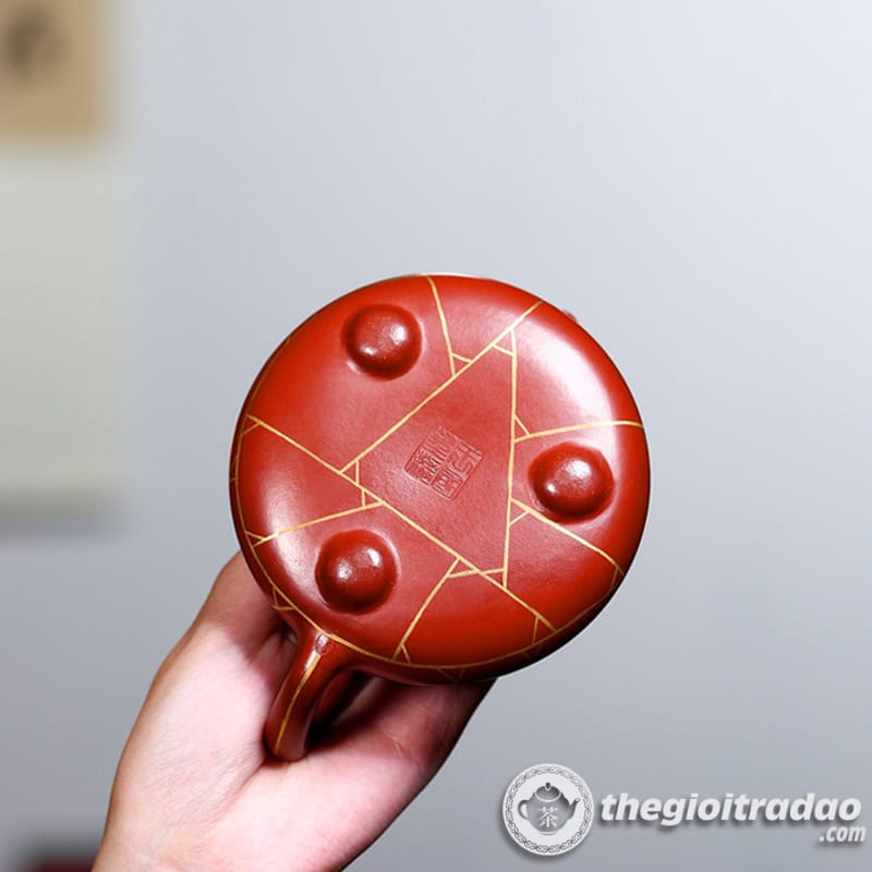 Ấm Tử Sa Thạch Biều Vẽ Vàng Đại Hồng Bào 200ml 22 am tu sa thach bieu ve vang dai hong bao 200ml-17