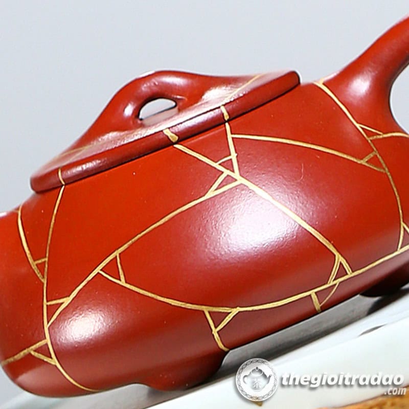 Ấm Tử Sa Thạch Biều Vẽ Vàng Đại Hồng Bào 200ml 14 am tu sa thach bieu ve vang dai hong bao 200ml-9