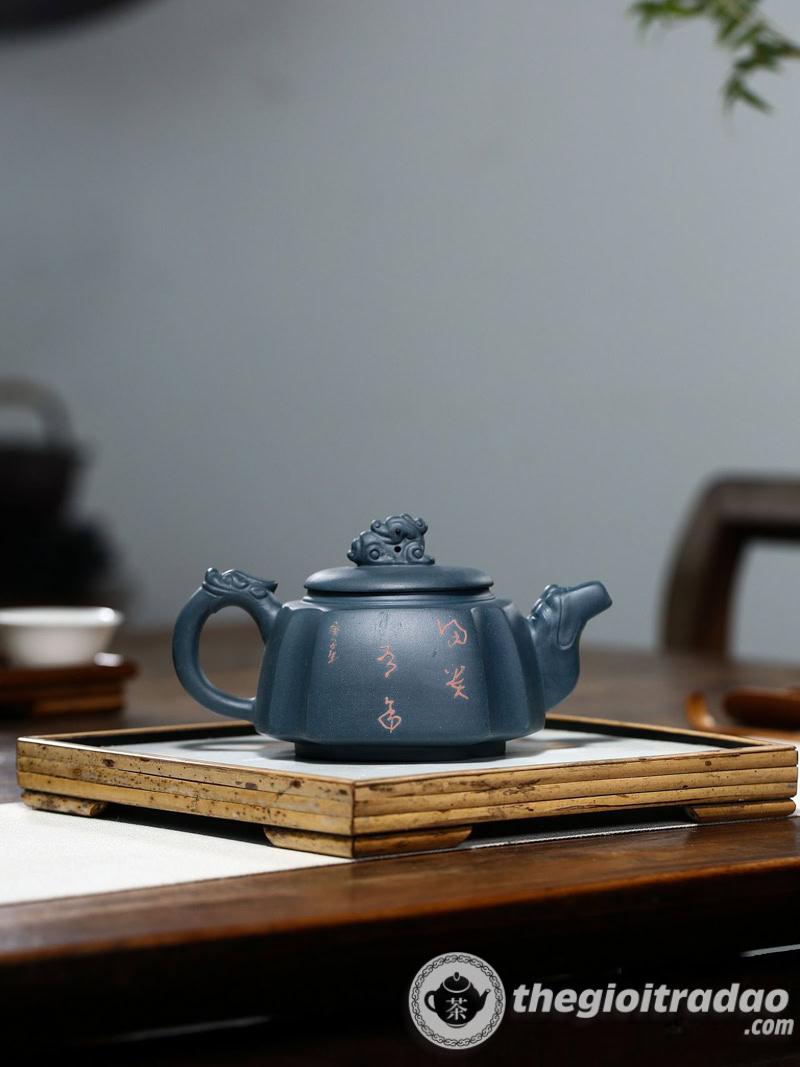 Ấm Tử Sa Tứ Phương Ngư Thú Thiên Thanh Nê 280ml 11 am tu sa tu phuong ngu thu thien thanh ne 280ml-7