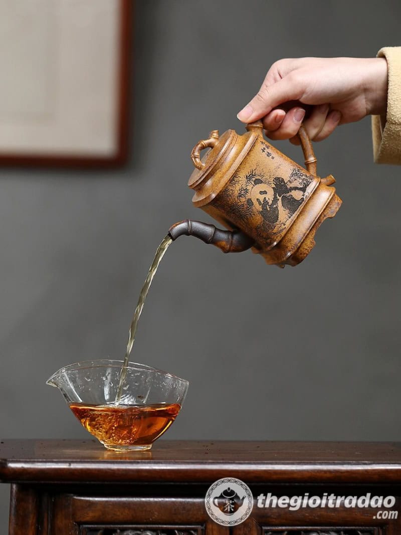 Ấm Tử Sa Gấu Trúc Đoạn Nê Nung Củi 330ml 20 am tu sa tu phuong truc doan nung cui 300ml-15