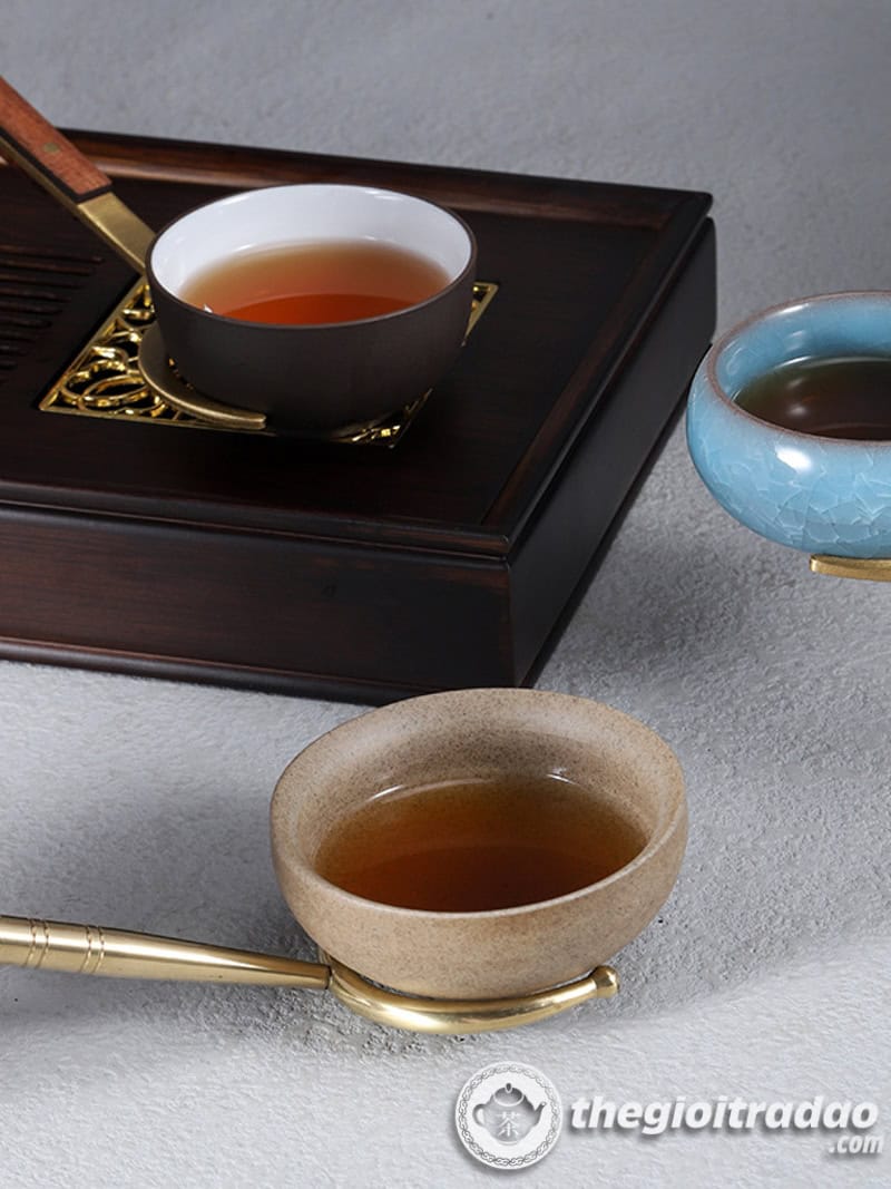 Bộ Dụng Cụ Pha Trà Bằng Gỗ Bọc Đồng Cao Cấp 18 bo dung cu pha tra bang go boc dong cao cap 17