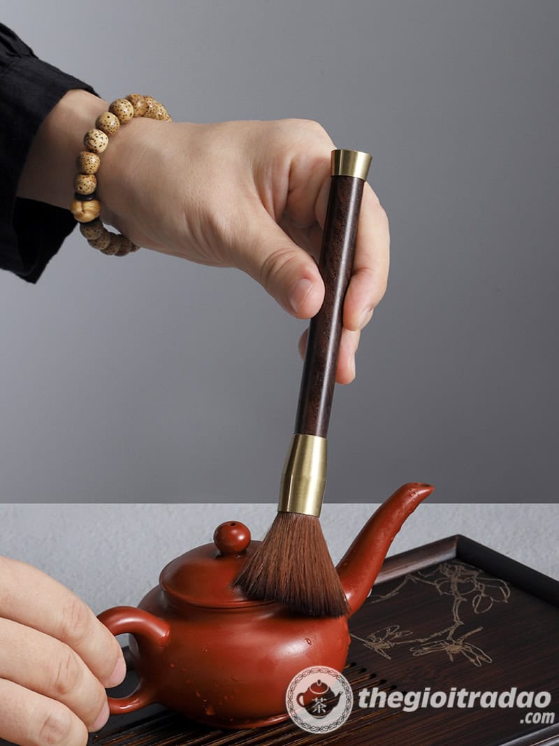 Bộ Dụng Cụ Pha Trà Bằng Gỗ Bọc Đồng Cao Cấp 14 bo dung cu pha tra bang go boc dong cao cap 9