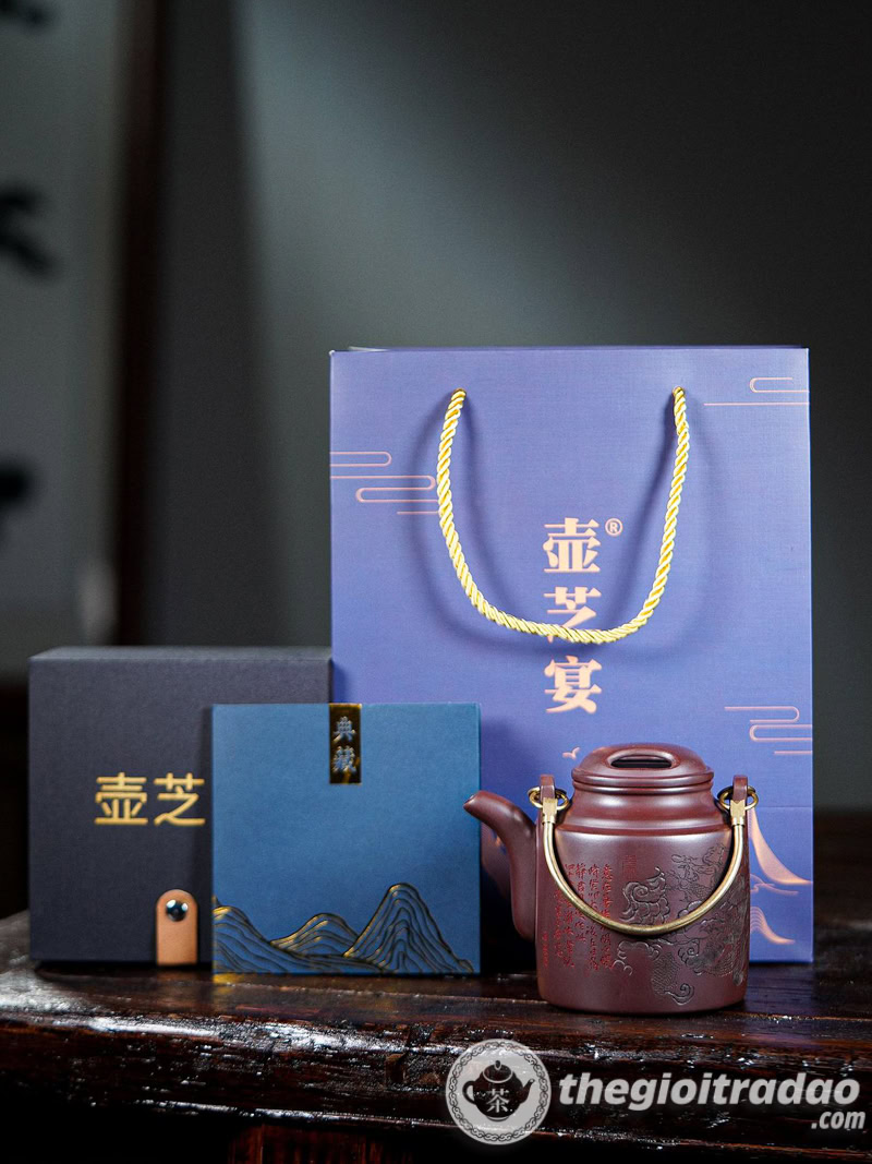 Ấm Tích Pha Trà Gốm Tử Sa Quai Đồng 450ml 19 am tich pha tra tu sa nghi hung quai dong 450ml-13