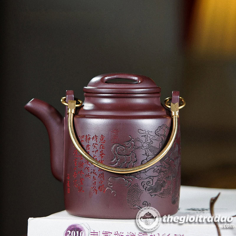 Ấm Tích Pha Trà Gốm Tử Sa Quai Đồng 450ml 1 am tich pha tra tu sa nghi hung quai dong 450ml-14